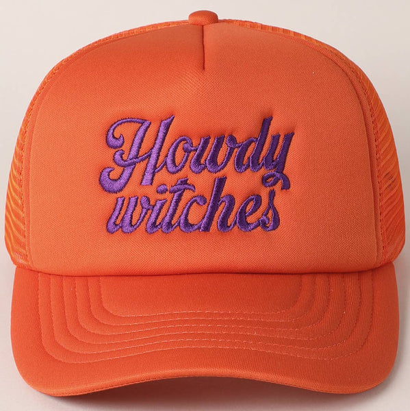Fashion City - Howdy Witches Embroidered Mesh Back Trucker Hat