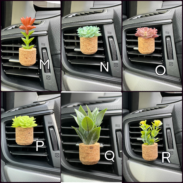 Vroom Blooms - Plant Car Vent Clip Air Freshener Diffuser (Reusable): Random - Fruity & Foodie / Random Plant