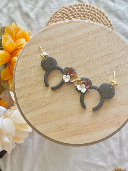 Terra Made - Fall floral mickey mouse earrings 
