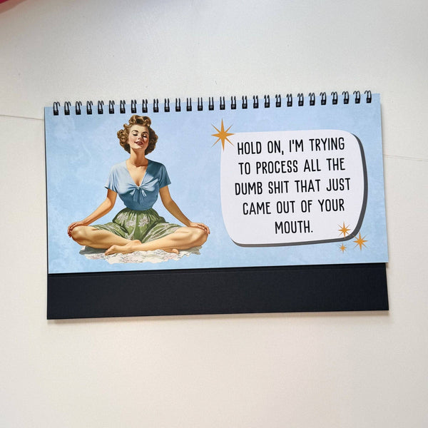 Corporate Snark - Sassy & Sweary Women at the Office Desk Flip Sign
