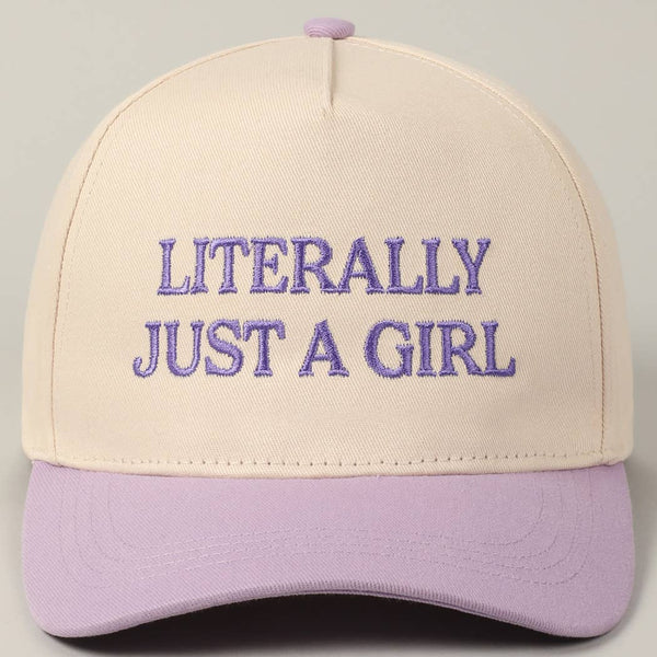 Fashion City - Literally Just A Girl Embroidery Two Tone Trucker Hat