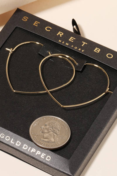 Anarchy Street - Secret Box Heart Outline Hoop Earrings