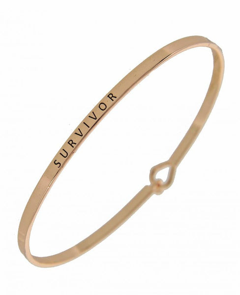 0011 PREMIERE - FR4577 SURVIVOR_3mm Inspired Message Brass Bangle