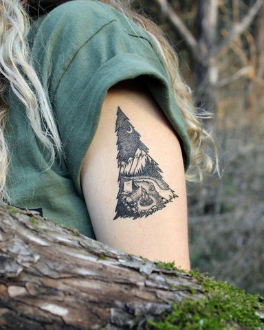 NatureTats - Mountain Camping Temporary Tattoo