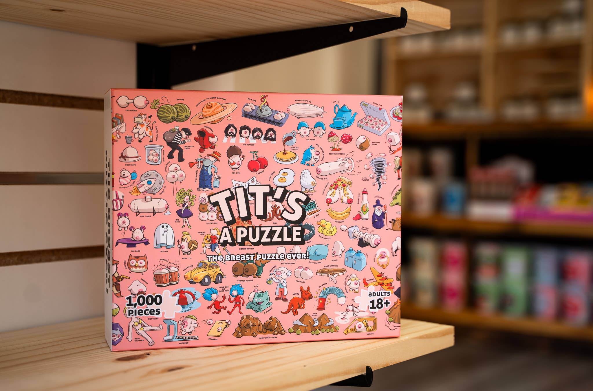 Sleazy Greetings - Tit's A Puzzle - Funny Boob Themed 1000 Piece Jigsaw Puzzle