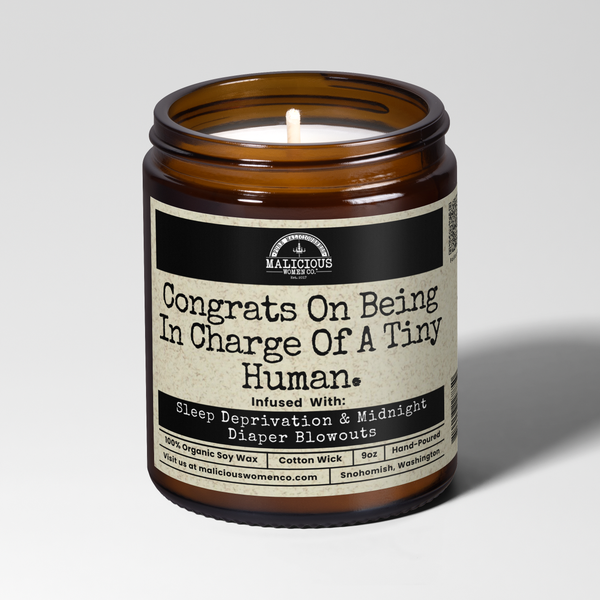 Malicious Women Candle Co - Congrats Tiny Human 9oz Candle by Malicious Women Co