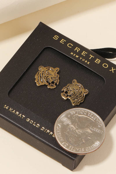 Anarchy Street - Secret Box Tiger Head Stud Earrings