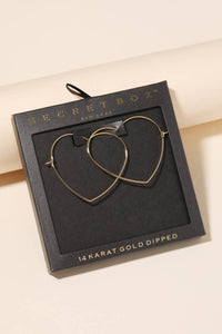 Anarchy Street - Secret Box Heart Outline Hoop Earrings
