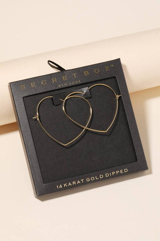 Anarchy Street - Secret Box Heart Outline Hoop Earrings