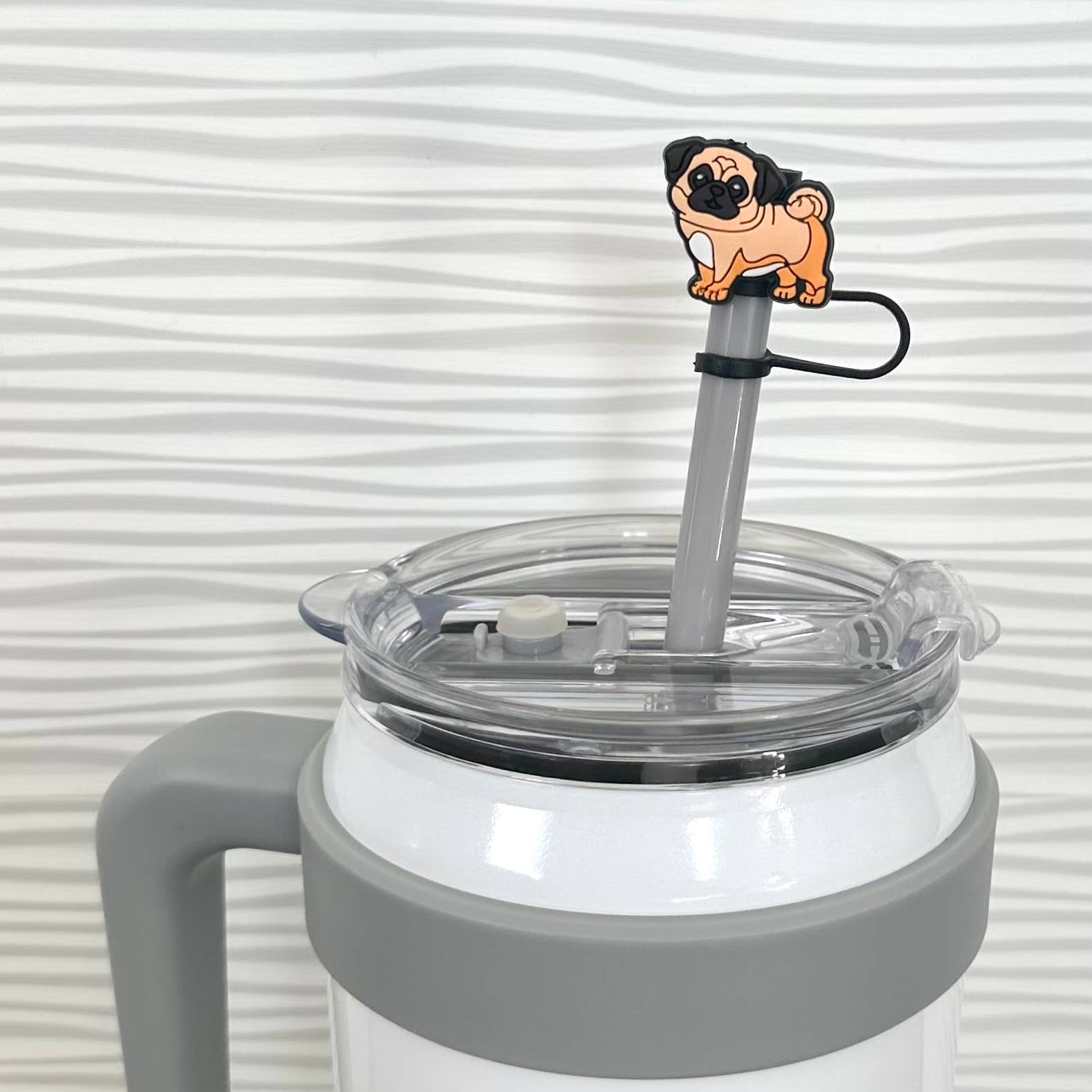 iconic mi - Straw Cover Pug Dog 10mm