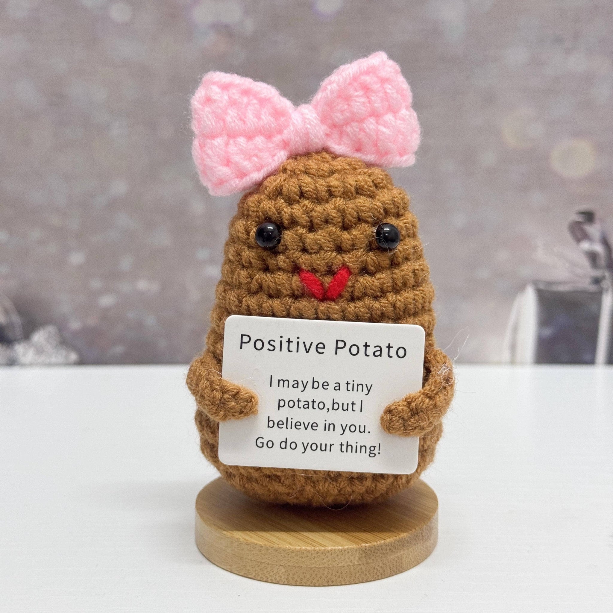 Adorable Handmade Crochet Pickle/Potato With Bows