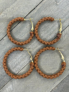 HK Macrame Jewelry - Knotted Hoops - Cinnamon