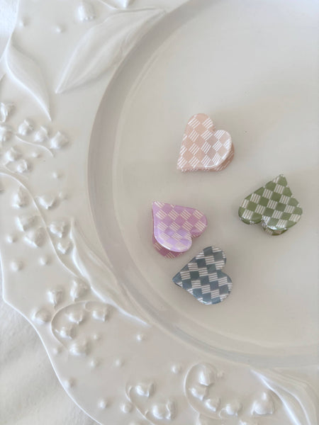 LoveLina - Checkered Heart Shape Hair Claw - DOLCE CK