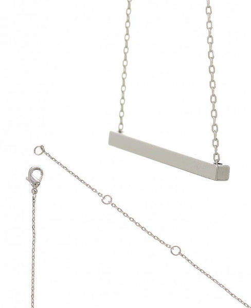 0011 PREMIERE - FR4742 PERFECTLY IMPERFECT_Message Brass Bar Necklace