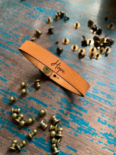 New Market Farmhouse - Hopeful Thin Leather Bracelet Collection - Encourage 