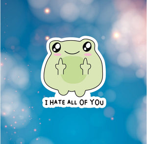 Fables and Fae - Hate Frog Sticker: 3 / Glossy