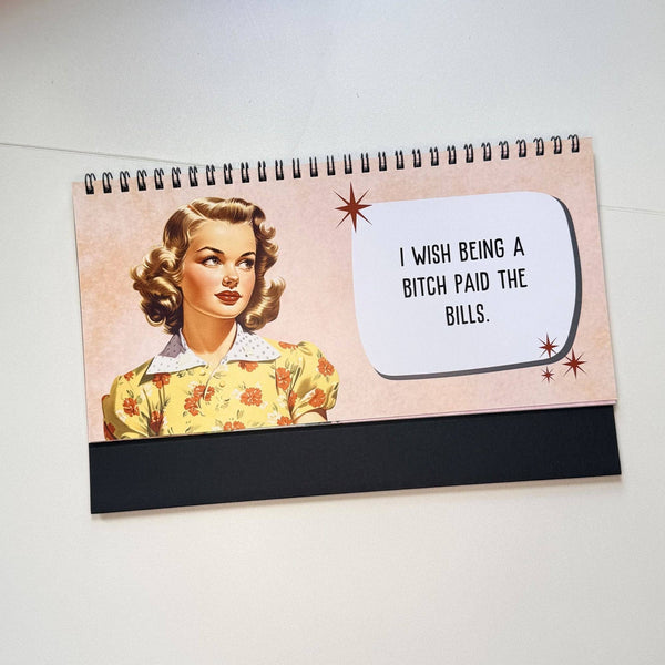 Corporate Snark - Sassy & Sweary Women at the Office Desk Flip Sign
