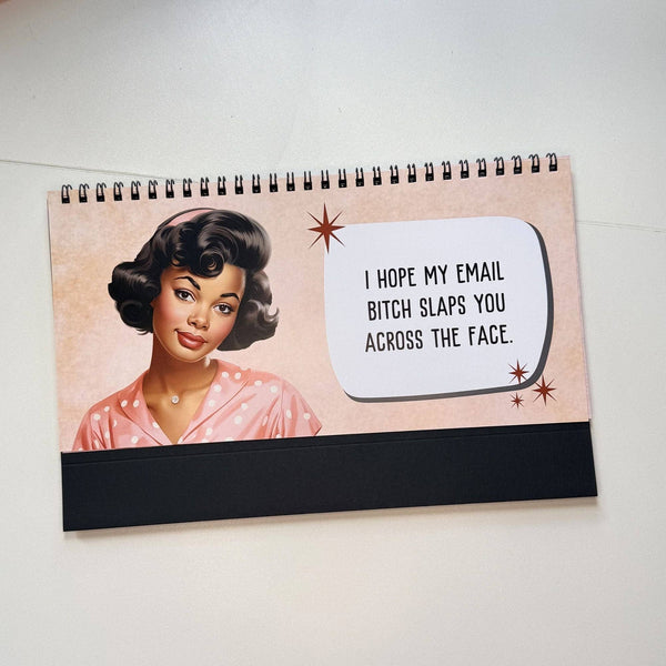 Corporate Snark - Sassy & Sweary Women at the Office Desk Flip Sign