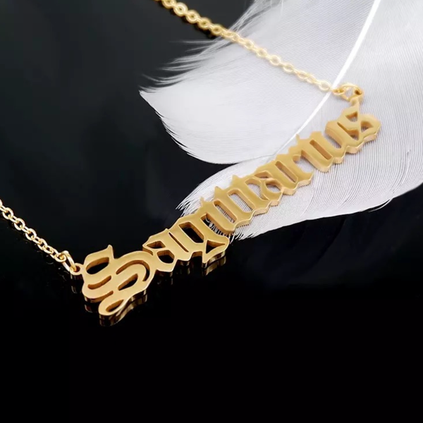 Ellison+Young - Old English Zodiac Necklace