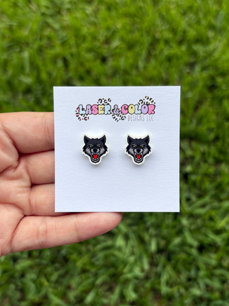 Laser & Color Designs LLC - Mascot Earrings, Football, Team Spirit, School