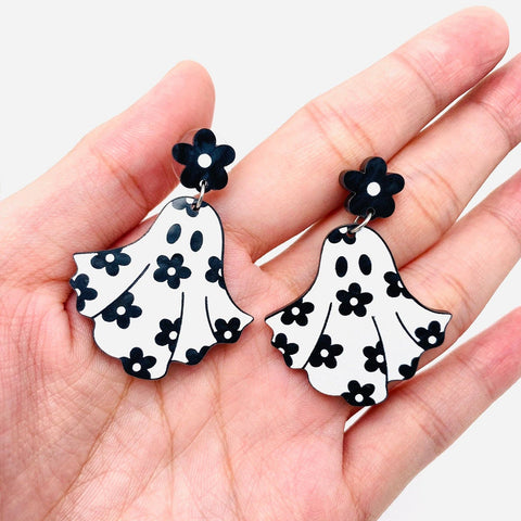 Mio Queena - Halloween Flower Ghost Acrylic Post Earrings
