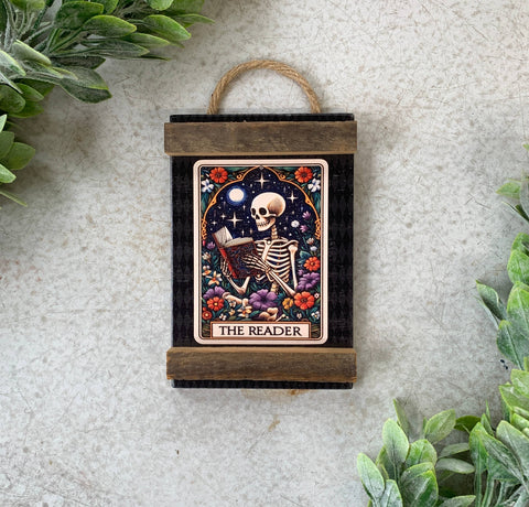 North Fork Mercantile - The Reader, Book Sign, Metaphysical, Skeleton, Spiritual,