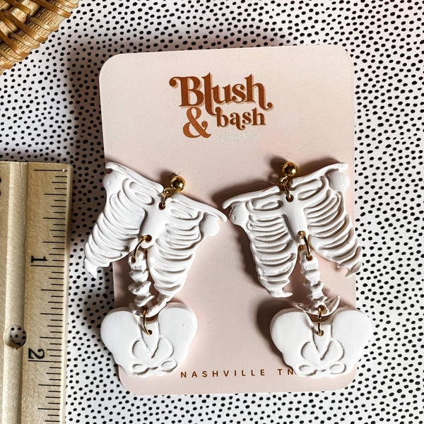 Blush and Bash Studio - Skeleton Earrings - Halloween Earrings