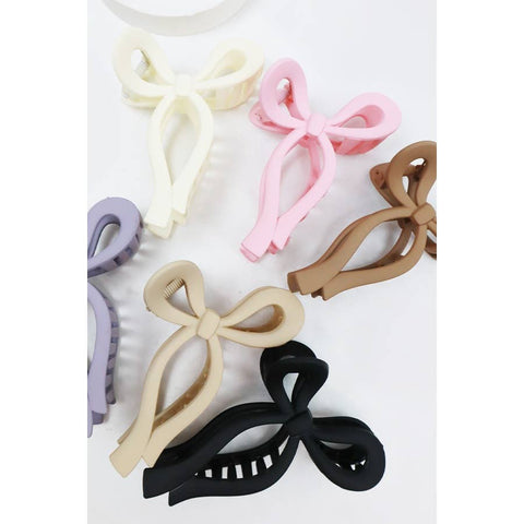 Love and Repeat - Matte Tone Bow Shape Hair Claw