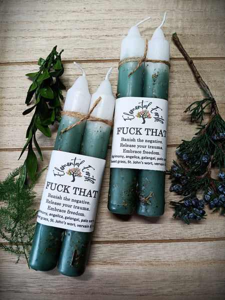 Elemental Earth Shop - Fuck That herbal intention candles