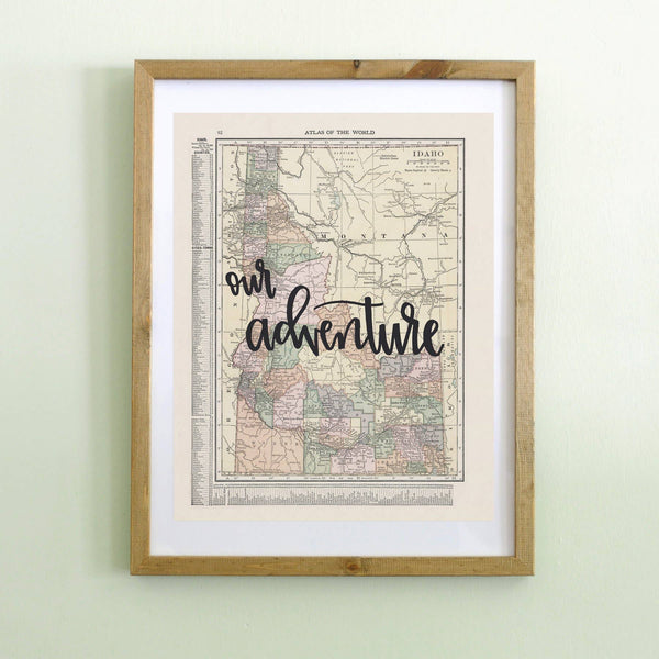 Create Good Company  Idaho VINTAGE MAP 8" x 10"