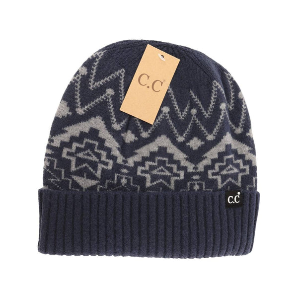 C.C Beanie - Unisex Cuffed Southwestern Print C.C Beanie HME0016