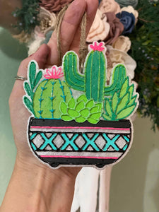 Sassy Fras Couture - Succulent Cactus Freshie: Volcano Capri Blue