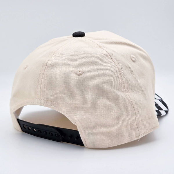 Trendy Transfers - Black & White Cotton Checkered Blank Hats