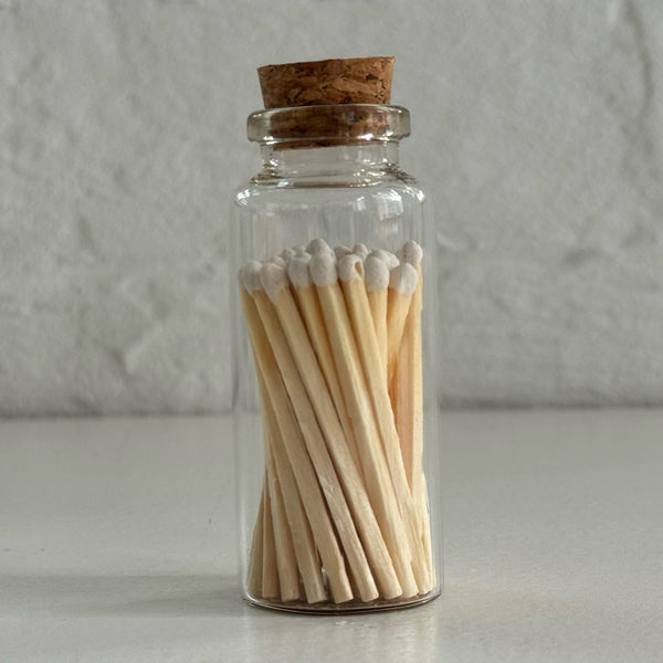 How's It Glowing Candle Co. - Apothecary Match Vials (40 matches & Striker) | Glass & Cork