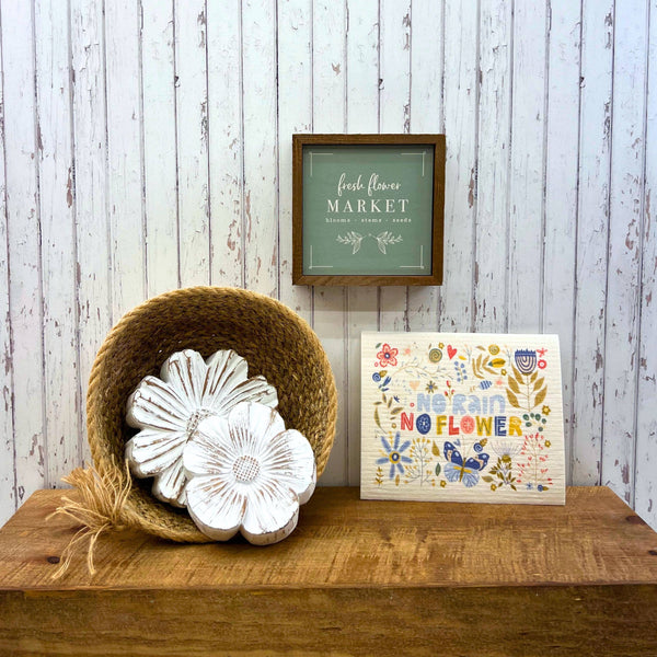 Driftless Studios - No Rain No Flowers Spring Swedish Dishcloths - Spring Decor