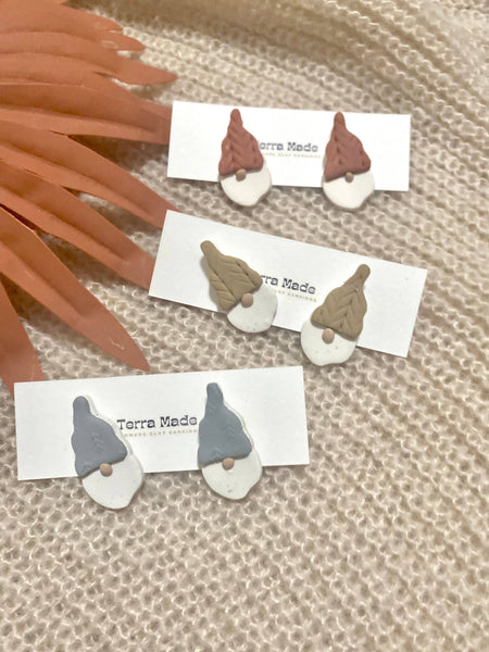 Terra Made -  Gnome Stud Earrings - Gold Stud Post