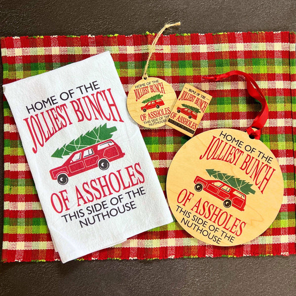 Driftless Studios -  Home Of The Jolliest Bunch Funny Christmas Tea Towels