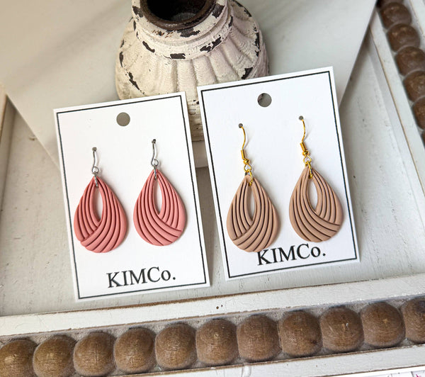 KIMCo. - Polymer Clay Earrings - Retro Teardrops - 5 Colors