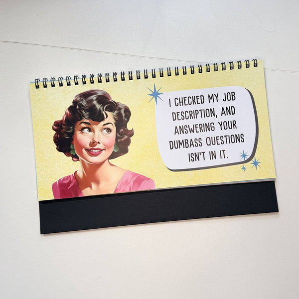 Corporate Snark - Sassy & Sweary Women at the Office Desk Flip Sign