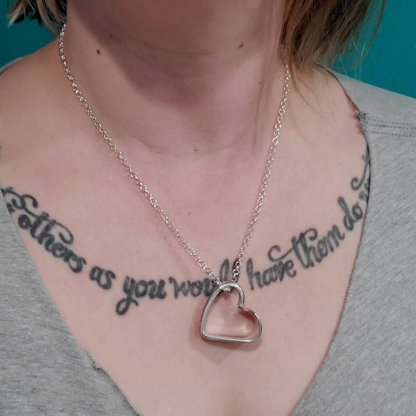Midnight Jo - Mixed Bag Upcycled Spoon Open Heart Necklace
