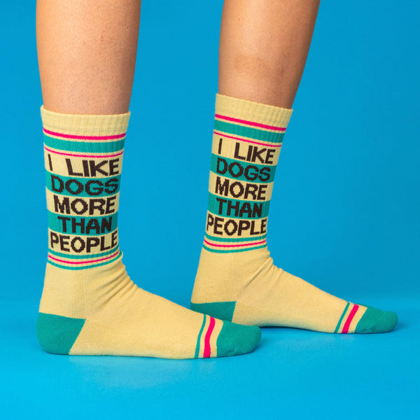 Gumball Poodle - I Like Dogs More Than People Gym Crew Socks