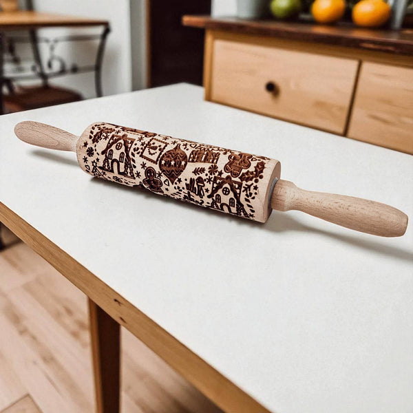 Gia Roma - Christmas Baking Gift Set Wooden Rolling Pins Holiday Cookie