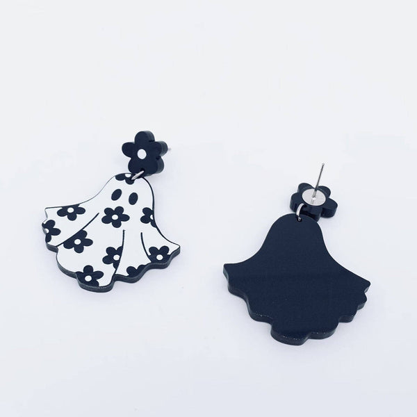 Mio Queena - Halloween Flower Ghost Acrylic Post Earrings