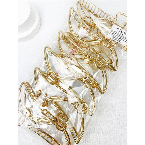 Love and Repeat - Minimalist Gold Metal Hair Claw Clips