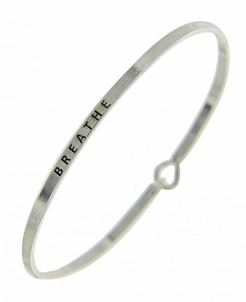 0011 PREMIERE - FR2769 BREATHE_3mm Inspired Message Brass Bangles