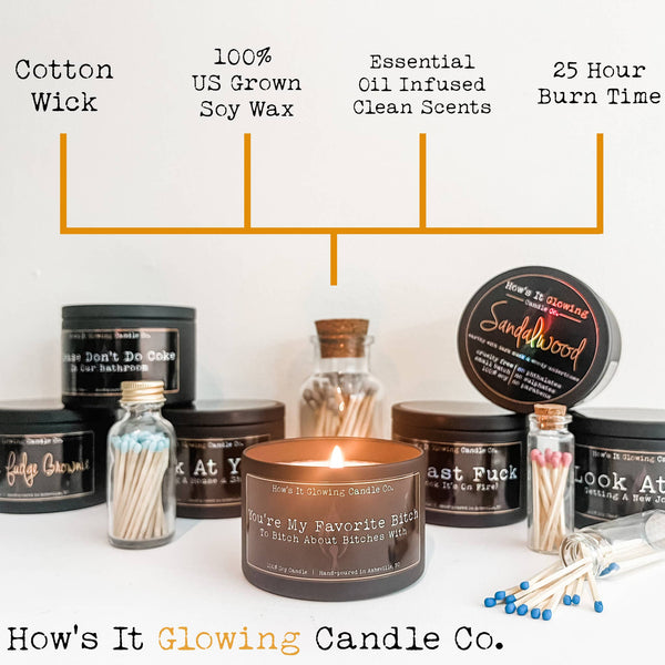 How's It Glowing Candle Co. - I Hate Everyone Except Us | Funny 100% Natural Soy Candle