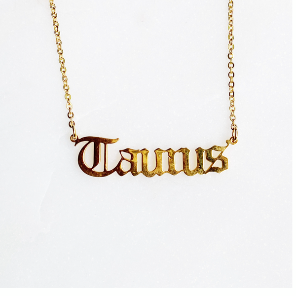Ellison+Young - Old English Zodiac Necklace