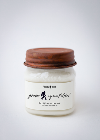 Woodsy Wicks - Bigfoot Gone Squatchin’ Soy Wax Candle - Sasquatch: 8oz