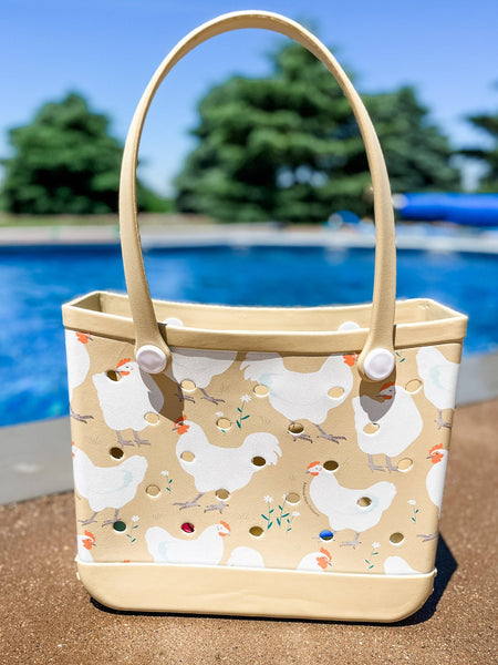 American Farm Company - Spring Chicken Mini Beach Rubber Tote Bag