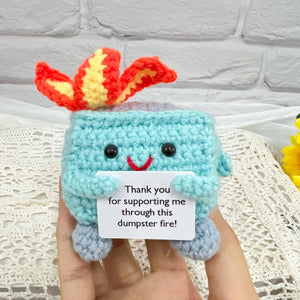 TOMOPOD LLC - Crochet Emotional Support Dumpster Fire Gifts, Handmade Toy